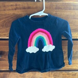 Navy Blue Long Sleeve Knitted Swearer with Rainbow